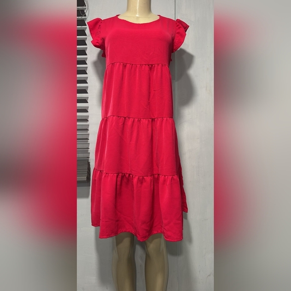 Elegant Pink Tiered Dress - Picture 2 of 5